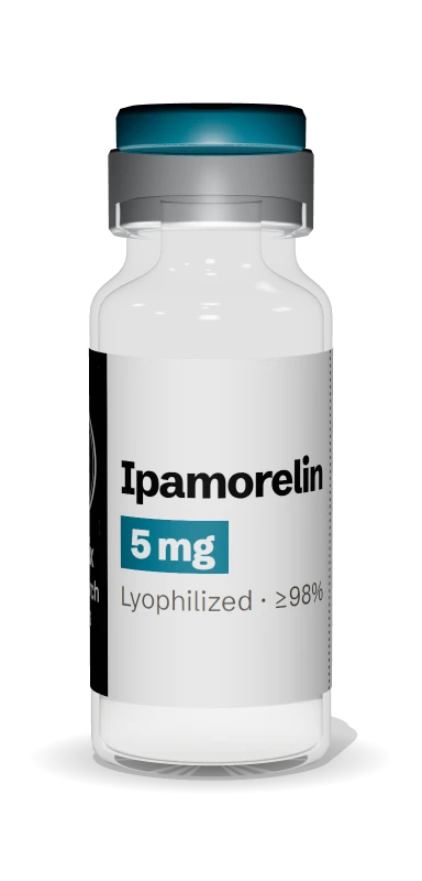 Ipamorelin 5mg research vial, Helix Research Labs label